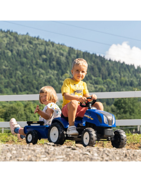 FALK Traktor na Pedały New Holland Duży z Przyczepką + Otwierana Maska od 2 lat