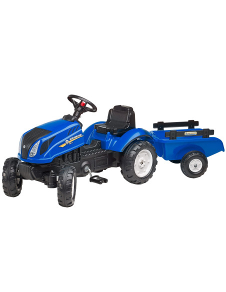 FALK Traktor na Pedały New Holland Duży z Przyczepką + Otwierana Maska od 2 lat