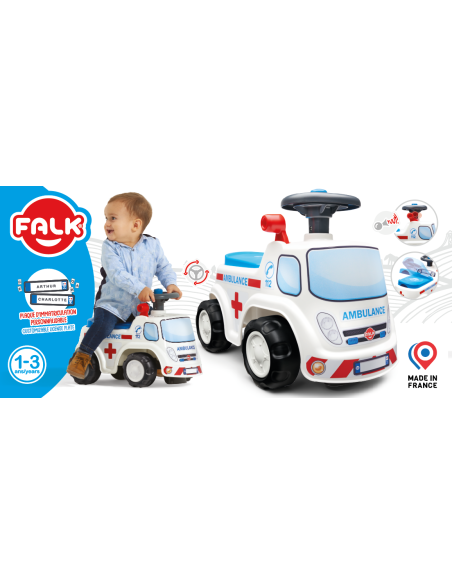 FALK Jeździk Samochód Ambulans z Klaksonem od 1 roku
