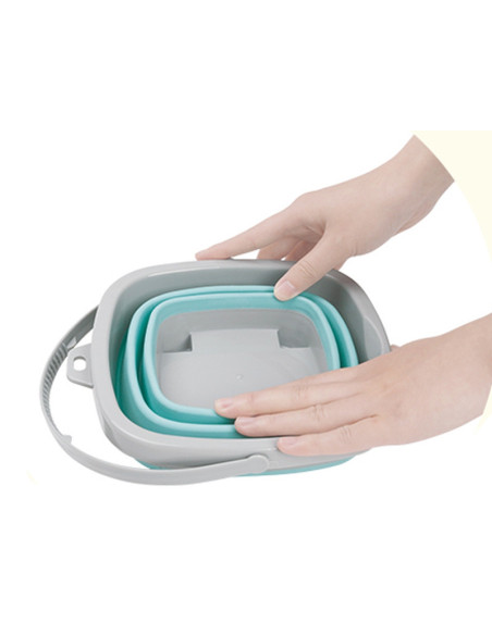 WOOPIE Zestaw Silikonowe Wiaderko z Grabkami Łopatką Niebieskie