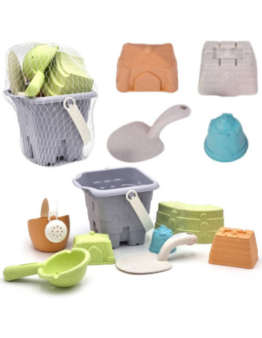 WOOPIE Zestaw do Piasku w Wiaderku Wieża 8 el.