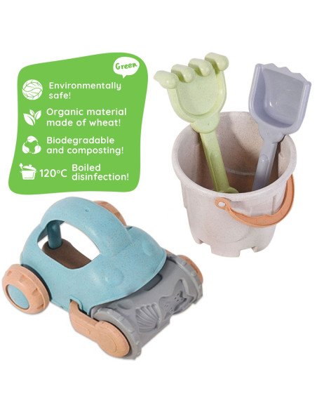 WOOPIE Zestaw do Piasku z Wiaderkiem i Samochodzikiem 10 el.