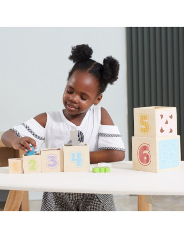 VIGA Drewniana Piramidka Układanka Klocki Sorter