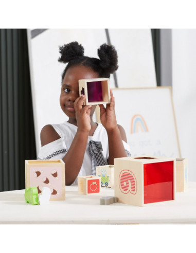 VIGA Drewniana Piramidka Układanka Klocki Sorter