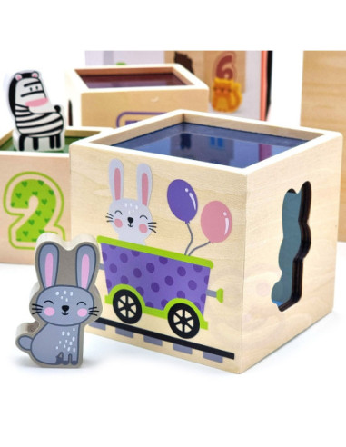 VIGA Drewniana Piramidka Układanka Klocki Sorter