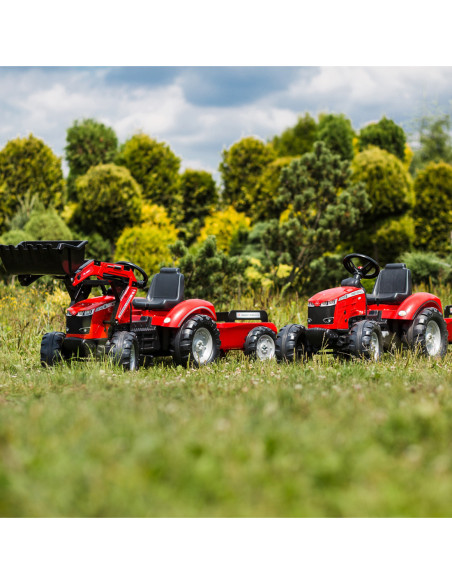 FALK Traktor Massey Ferguson Czerwony na Pedały z Przyczepką od 3 Lat