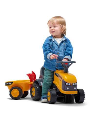 FALK Traktorek JCB Pomarańćzowy z Przyczepką od 1 roku