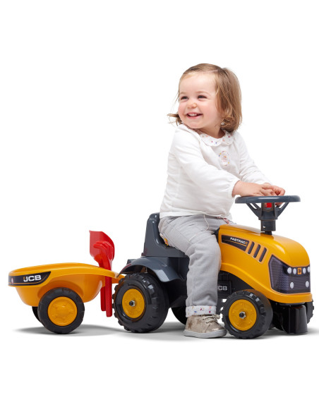 FALK Traktorek JCB Pomarańćzowy z Przyczepką od 1 roku