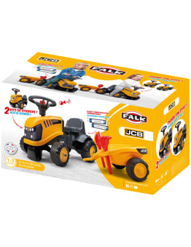 FALK Traktorek JCB Pomarańćzowy z Przyczepką od 1 roku