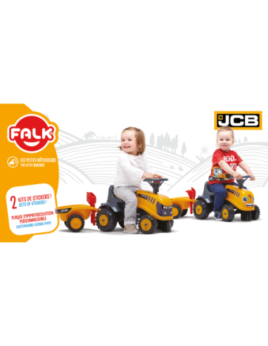 FALK Traktorek JCB Pomarańćzowy z Przyczepką od 1 roku