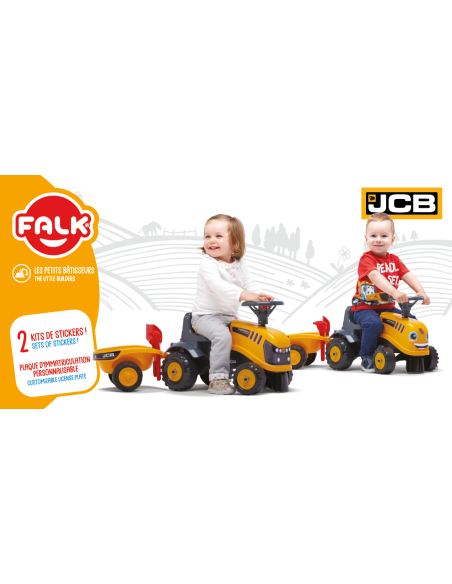 FALK Traktorek JCB Pomarańćzowy z Przyczepką od 1 roku