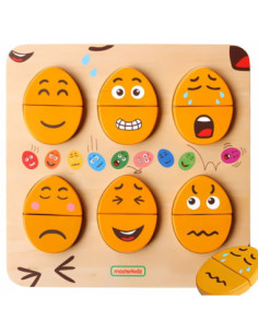 MASTERKIDZ Tablica do Nauki Emocji Drewniane Jajka jaki Humor?