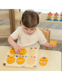 MASTERKIDZ Tablica do Nauki Emocji Drewniane Jajka jaki Humor? 2