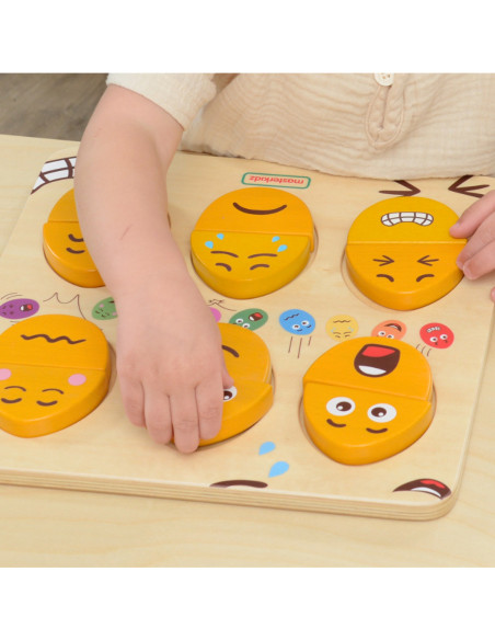 MASTERKIDZ Tablica do Nauki Emocji Drewniane Jajka jaki Humor?