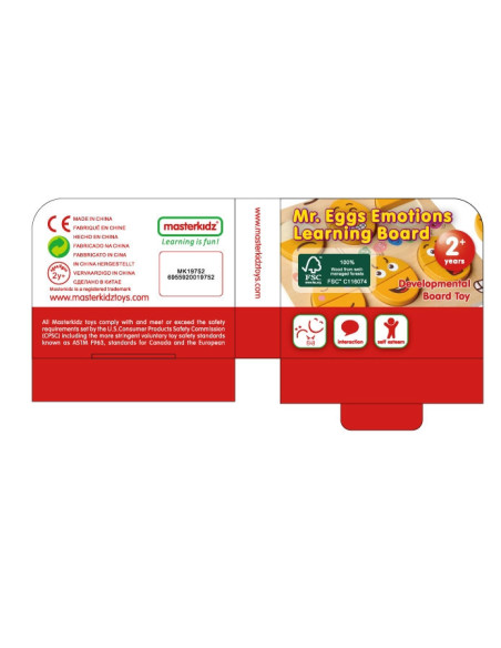 MASTERKIDZ Tablica do Nauki Emocji Drewniane Jajka jaki Humor?