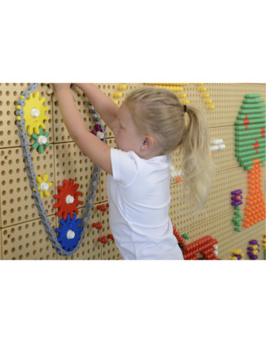 MASTERKIDZ Tablica Ścienna Koła Zębate i Łańcuch 79 El. Zbuduj własny mechanizm