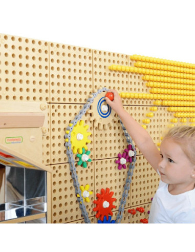 MASTERKIDZ Tablica Ścienna Koła Zębate i Łańcuch 79 El. Zbuduj własny mechanizm