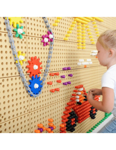 MASTERKIDZ Tablica Ścienna Koła Zębate i Łańcuch 79 El. Zbuduj własny mechanizm