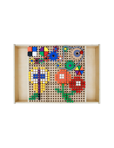 MASTERKIDZ Drewniany Stół Edukacyjny +AKCESORIA STEM WALL