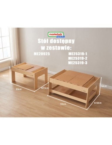 MASTERKIDZ Drewniany Stół Edukacyjny +AKCESORIA STEM WALL