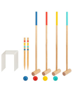 Tooky Toy Drewniany Krykiet Gra Sportowa Ogrodowa Dla 4 Osób