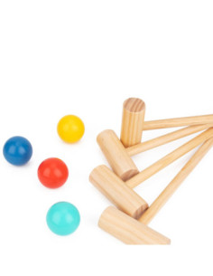 Tooky Toy Drewniany Krykiet Gra Sportowa Ogrodowa Dla 4 Osób 2