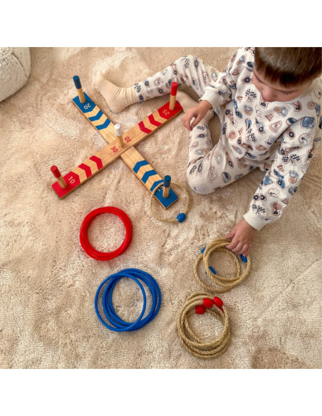 Tooky Toy Drewniana Gra Fun Serso Zręcznościowa Ring Cross