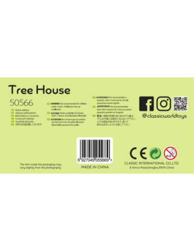CLASSIC WORLD Drewniany Domek na Drzewie dla Lalek 31 el.