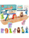 Tooky Toy Drewniana Arka Noego + Książeczka z Zagadkami