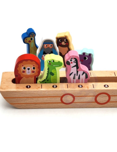 Tooky Toy Drewniana Arka Noego + Książeczka z Zagadkami