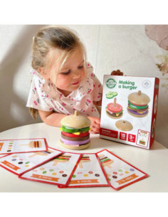 WOOPIE GREEN Holz-Burger für Kinder 15 Teile. FSC 2