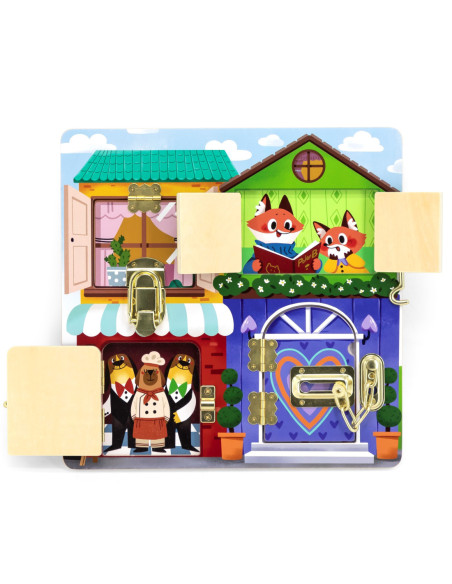 Viga Drewniana Tablica Manipulacyjna Zamek i Zatrzask Dom