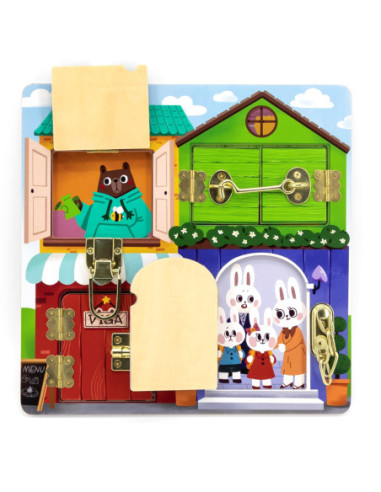 Viga Drewniana Tablica Manipulacyjna Zamek i Zatrzask Dom