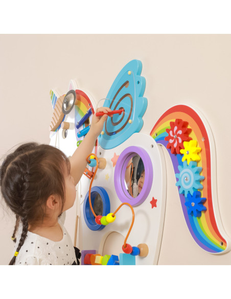 Viga Drewniana Tablica Sensoryczna Manipulacyjna Jednorożec