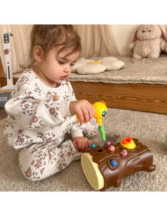 WOOPIE Magnetyczna Gra Zręcznościowa Złap Robaczka 2 Dzięcioły + 10 Robaczków 2