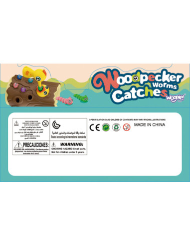 WOOPIE Magnetyczna Gra Zręcznościowa Złap Robaczka 2 Dzięcioły + 10 Robaczków