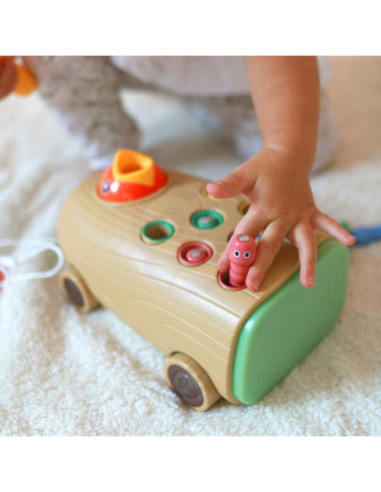 WOOPIE Gra Zręcznościowa Dzięcioł Wbijak Robaków 3w1 Wózek Ciągacz dla Niemowląt