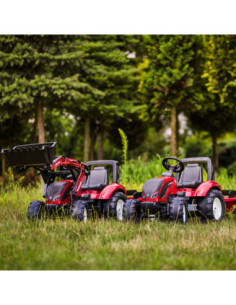 FALK Traktor Valtra Bordowy na Pedały z Przyczepką i Łyżką od 3 Lat 2