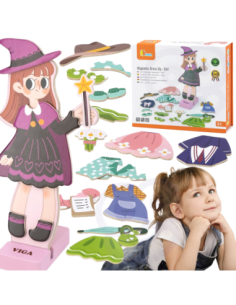 Viga Drewniana Układanka Magnetyczna Ubieranka Edukacyjna