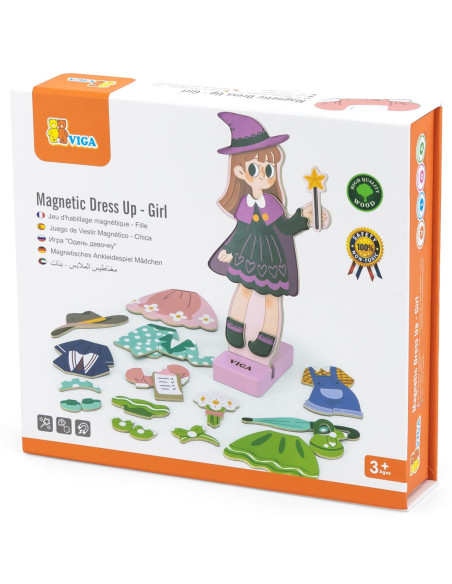 Viga Drewniana Układanka Magnetyczna Ubieranka Edukacyjna