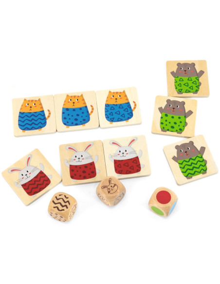 VIGA Drewniana Układanka Gra w  Szybkie Dopasowanie 27 el.