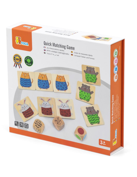 VIGA Drewniana Układanka Gra w  Szybkie Dopasowanie 27 el.