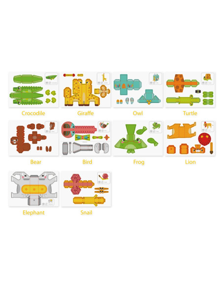 WOOPIE ART&FUN Zestaw Kreatywny Origami 3D Zrób to Sam 10 Zwierzaków