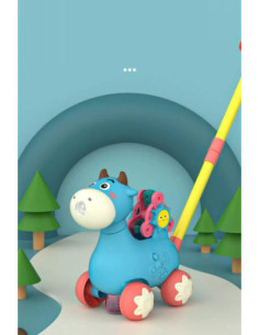 WOOPIE Pchacz Krówka do Pchania z Dźwiękiem i Bańkami Mydlanymi Niebieska 2