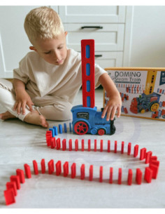 WOOPIE Elektryczna Ciuchcia Lokomotywa do Klocków Domino z Parą 80 el. 2