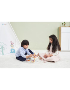 Viga PolarB Patera drewniana z Babeczkami Ciasteczkami Kawą zestaw 15 akc 2