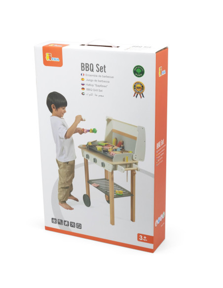 VIGA Duży Drewniany Grill dla Dzieci + 47  Akcesoriów