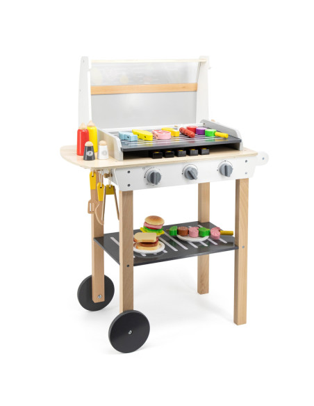 VIGA Duży Drewniany Grill dla Dzieci + 47  Akcesoriów