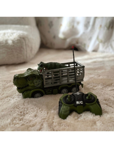 WOOPIE Samochód Zdalnie Sterowany RC Dinozaur Zielony + Figurka