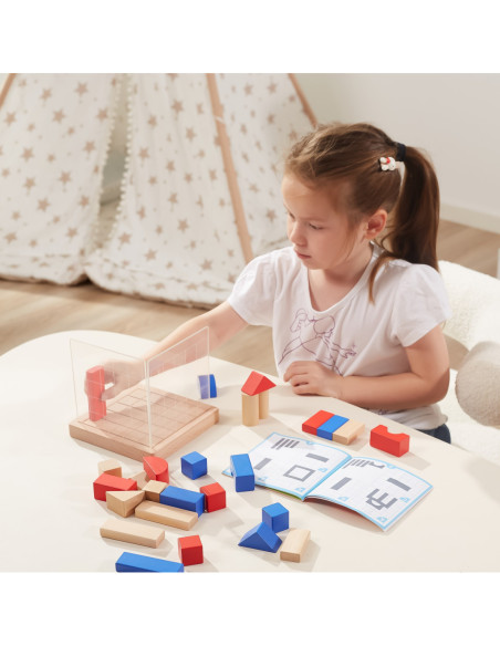Viga Drewniana Gra Budowanie Klocki 3D Montessori